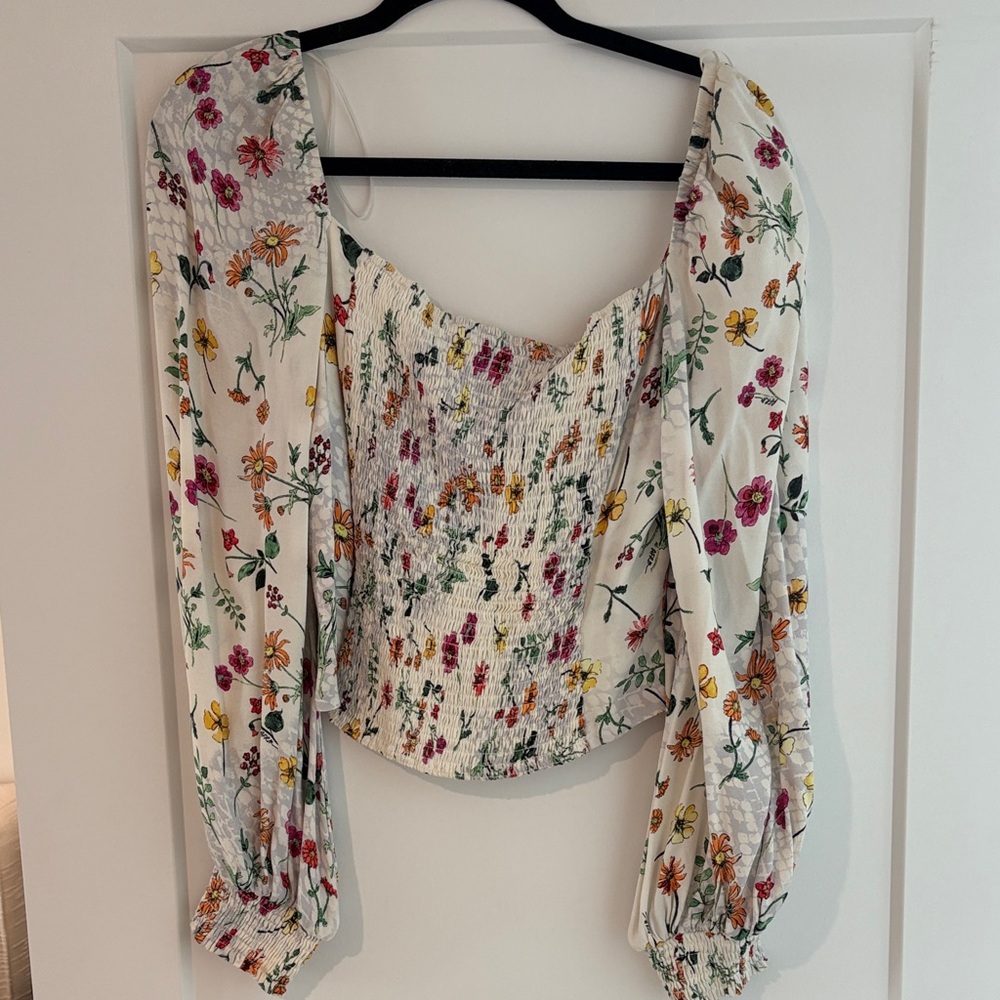 AFRM Multicolor Floral Smocked Blouse